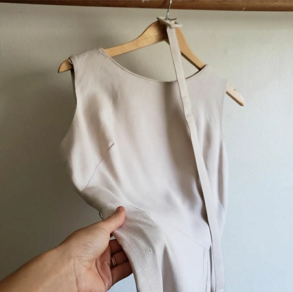 1950s Vintage Pencil Dress Belt Set in Beige Stone or Taupe Miss Ruth - Picture 4 of 7